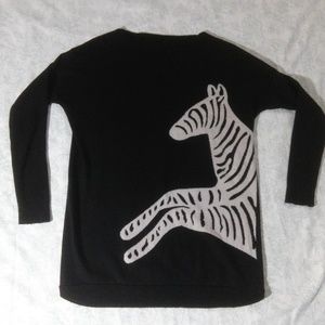 Black White Knit Sweater Zebra Print
